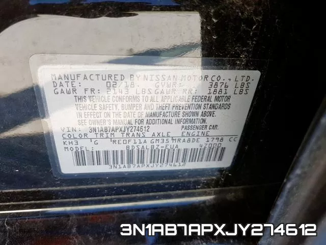 3N1AB7APXJY274612 фото 2