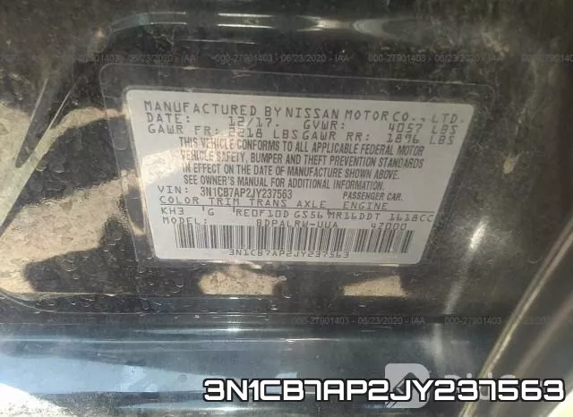 3N1CB7AP2JY237563 фото 10