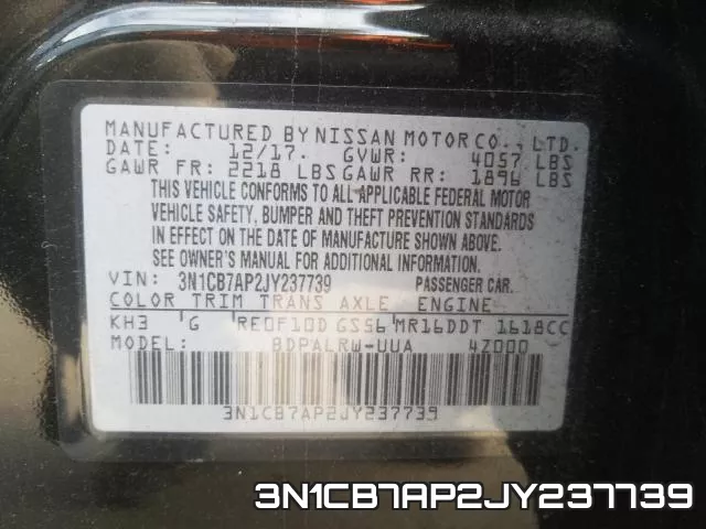3N1CB7AP2JY237739 фото 2