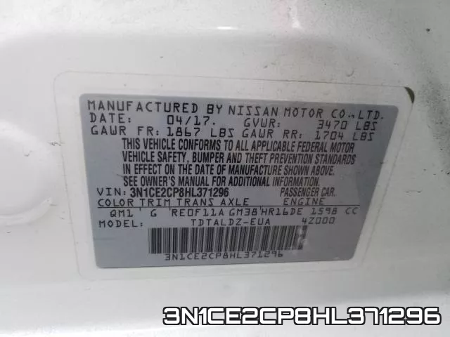 3N1CE2CP8HL371296 фото 2