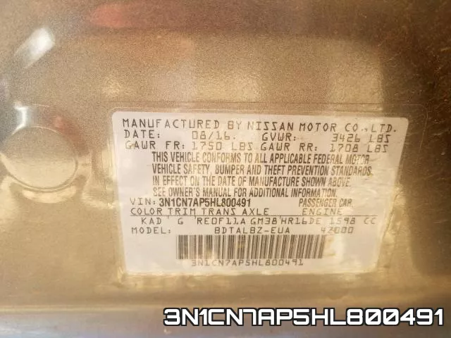 3N1CN7AP5HL800491 фото 2