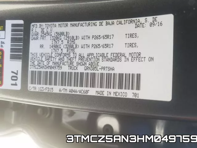 3TMCZ5AN3HM049759 фото 2