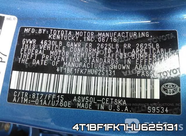 4T1BF1FK7HU625131 фото 10