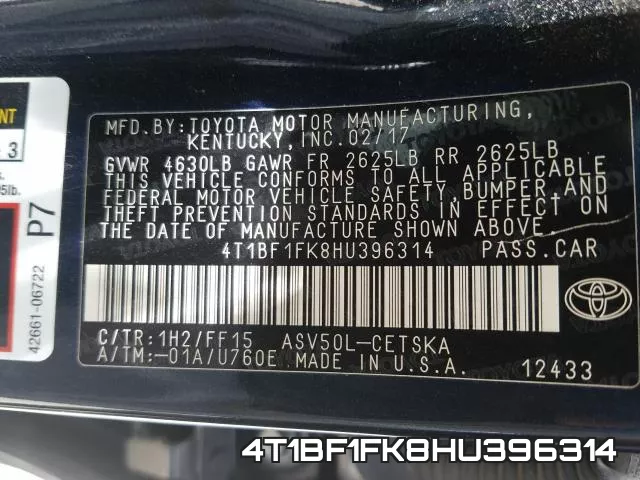 4T1BF1FK8HU396314 фото 2