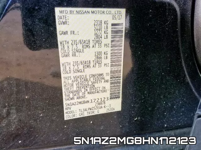 5N1AZ2MG8HN172123 фото 2
