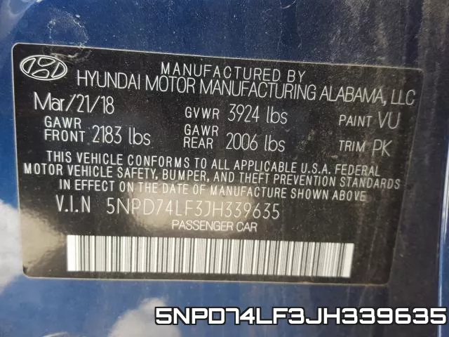 5NPD74LF3JH339635 фото 2