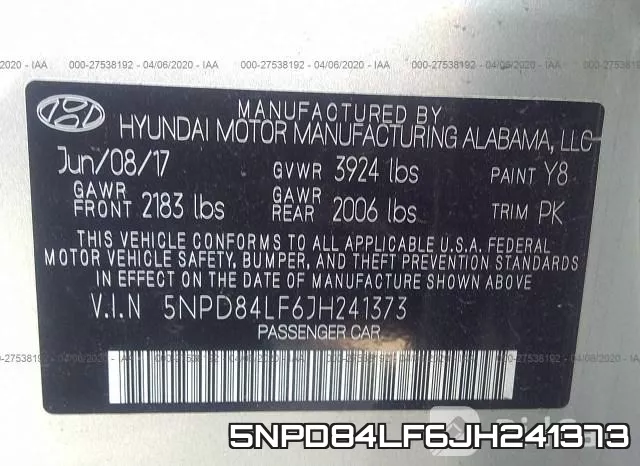 5NPD84LF6JH241373 фото 10