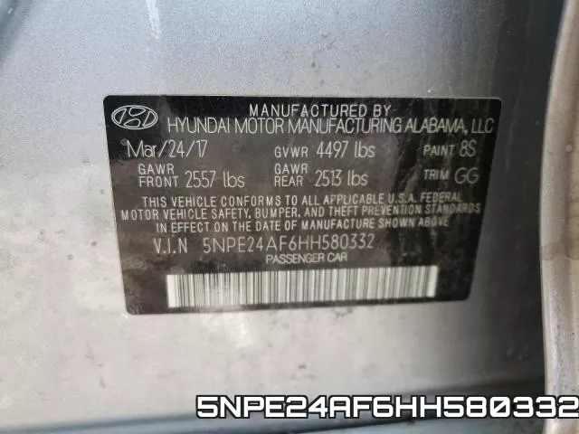 5NPE24AF6HH580332 фото 2