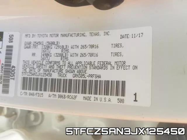 5TFCZ5AN3JX125450 фото 2