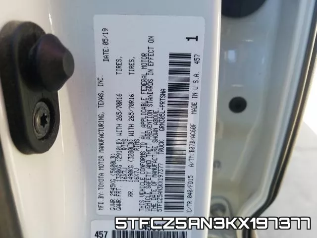 5TFCZ5AN3KX197377 фото 2