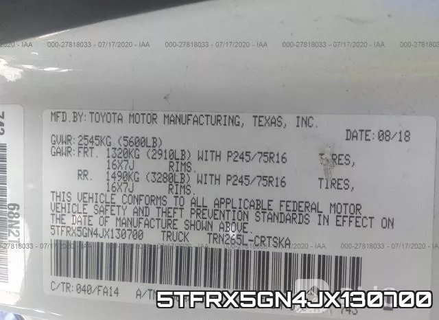 5TFRX5GN4JX130700 фото 10