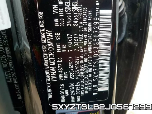 5XYZT3LB2JG567299 фото 2