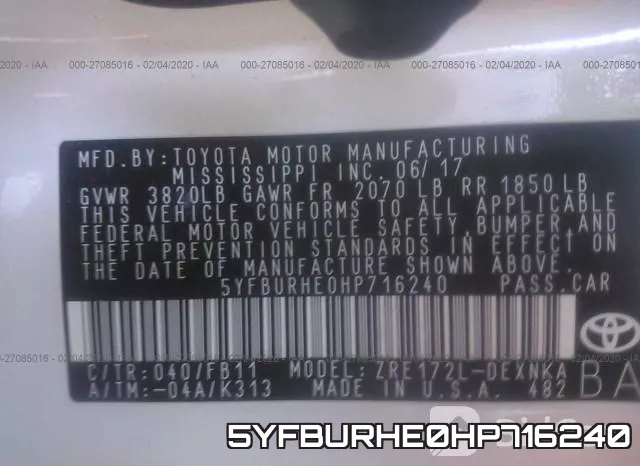 5YFBURHE0HP716240 фото 10