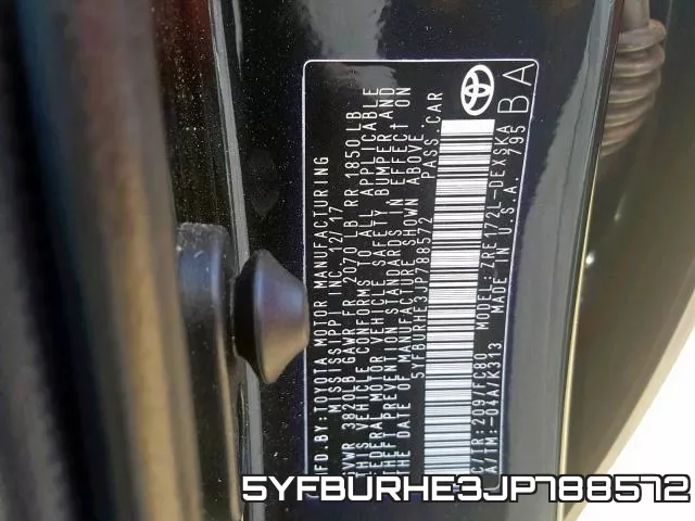 5YFBURHE3JP788572 фото 2