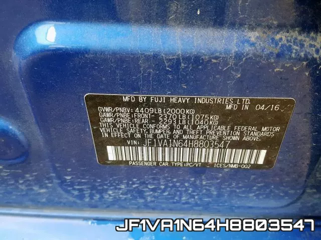JF1VA1N64H8803547 фото 2