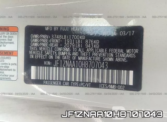 JF1ZNAA10H8707043 фото 9