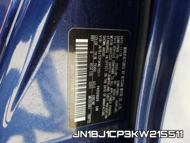 JN1BJ1CP3KW215511 фото 2