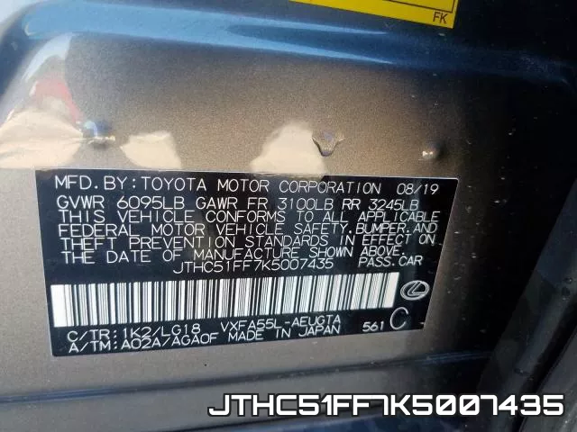 JTHC51FF7K5007435 фото 2