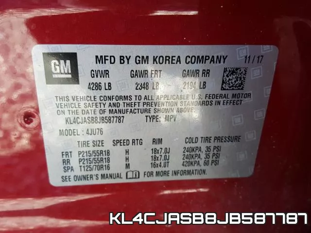 KL4CJASB8JB587787 фото 2