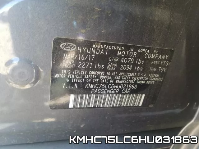 KMHC75LC6HU031863 фото 2