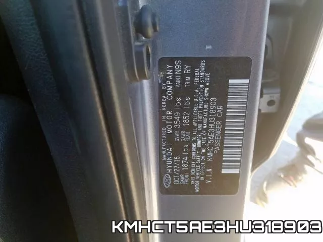 KMHCT5AE3HU318903 фото 2