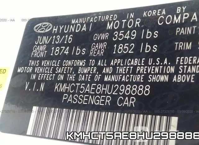 KMHCT5AE8HU298888 фото 8