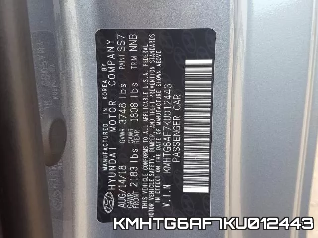 KMHTG6AF7KU012443 фото 2