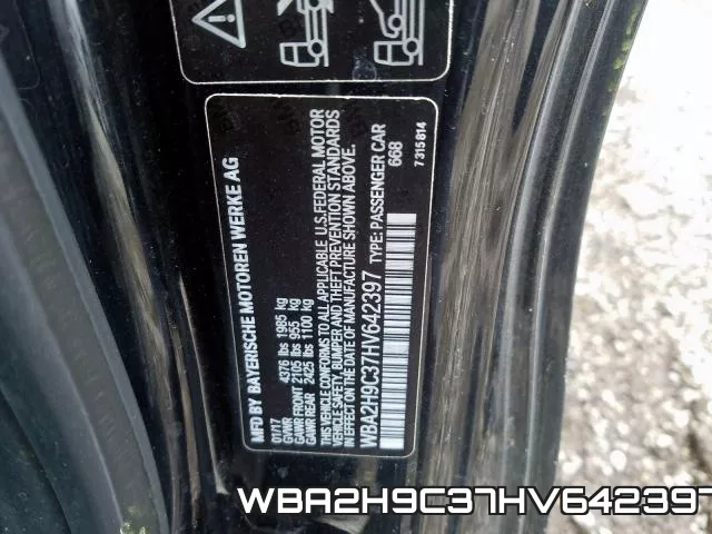 WBA2H9C37HV642397 фото 2