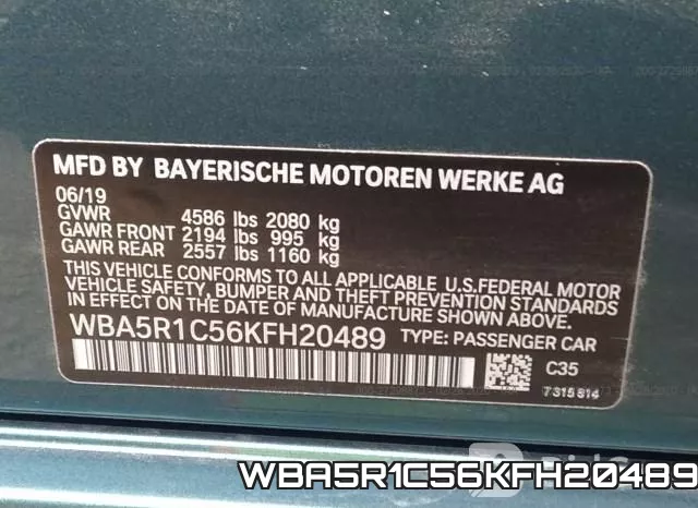 WBA5R1C56KFH20489 фото 10