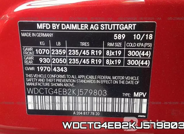 WDCTG4EB2KJ579803 фото 10