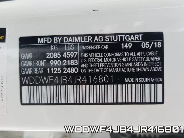 WDDWF4JB4JR416801 фото 2