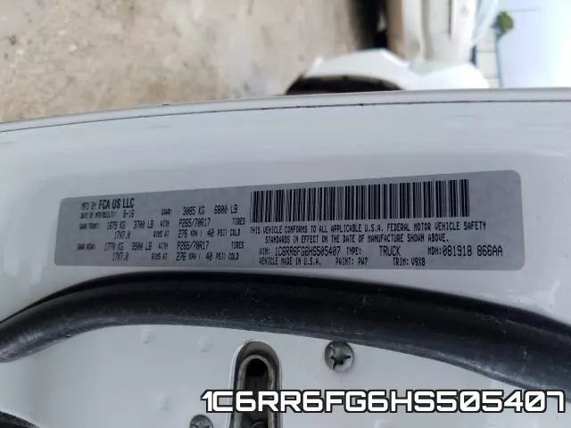 1C6RR6FG6HS505407 фото 2