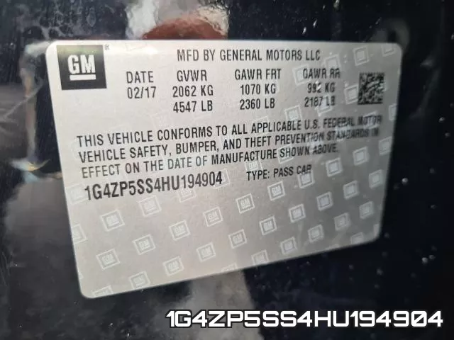 1G4ZP5SS4HU194904 фото 2
