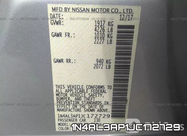 1N4AL3AP1JC172729 фото 10
