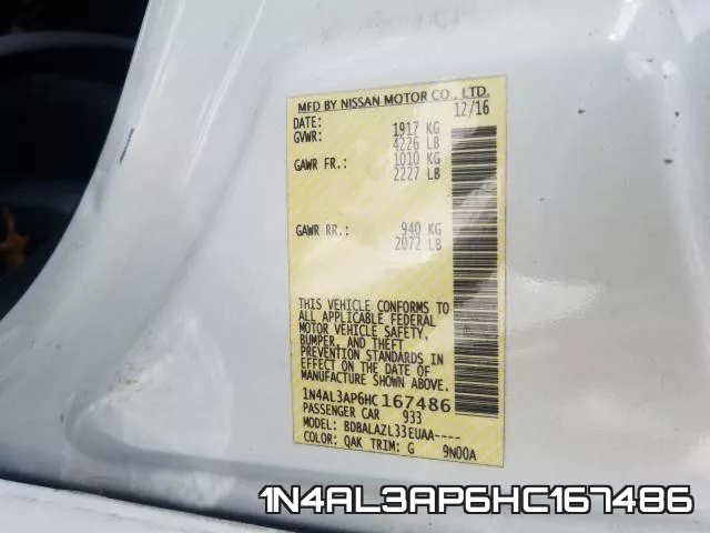 1N4AL3AP6HC167486 фото 2