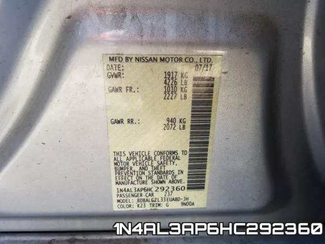 1N4AL3AP6HC292360 фото 2