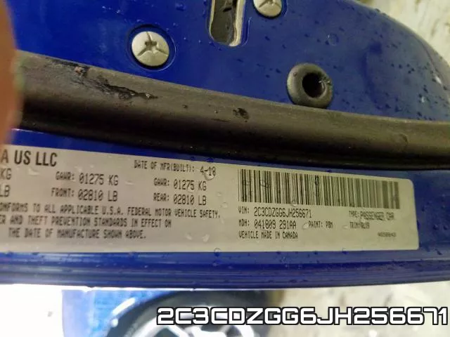 2C3CDZGG6JH256671 фото 2