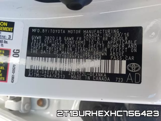 2T1BURHEXHC756423 фото 2