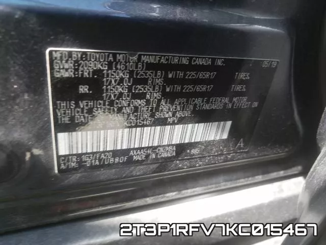 2T3P1RFV7KC015467 фото 2