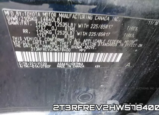 2T3RFREV2HW578400 фото 10