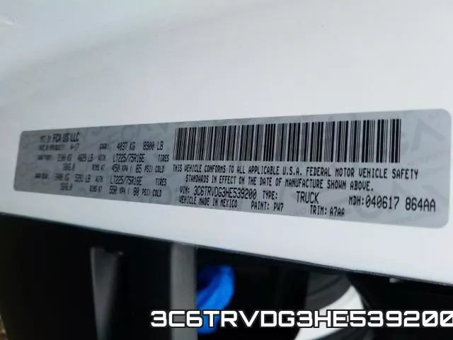 3C6TRVDG3HE539200 фото 2