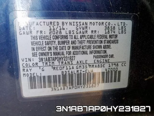 3N1AB7AP0HY231827 фото 2