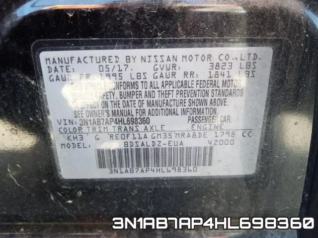 3N1AB7AP4HL698360 фото 2