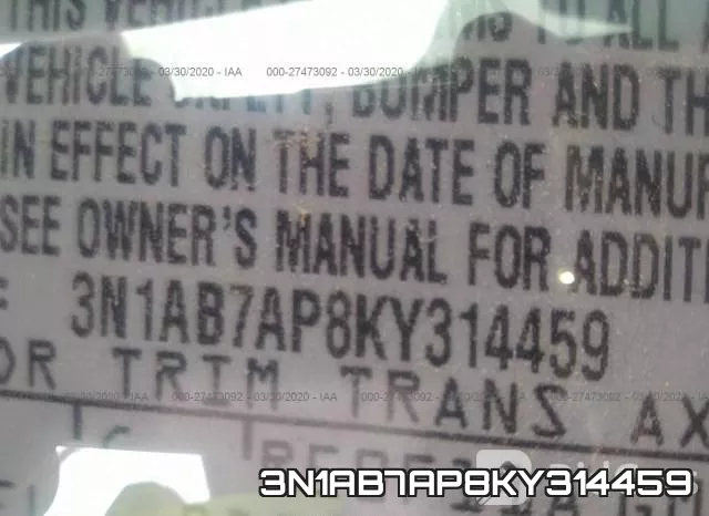 3N1AB7AP8KY314459 фото 10