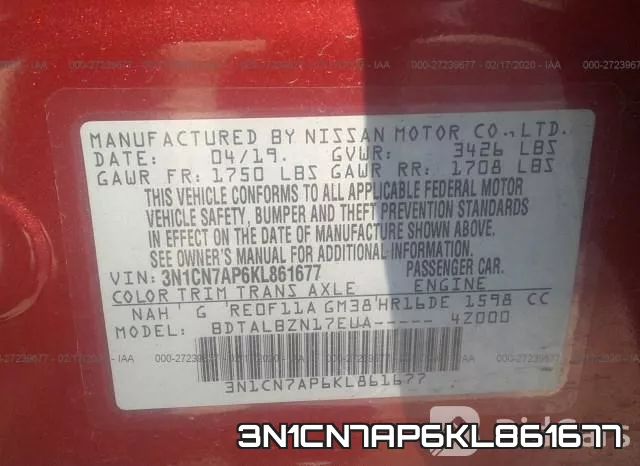 3N1CN7AP6KL861677 фото 10