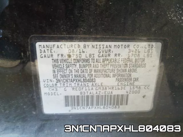 3N1CN7APXHL804083 фото 2