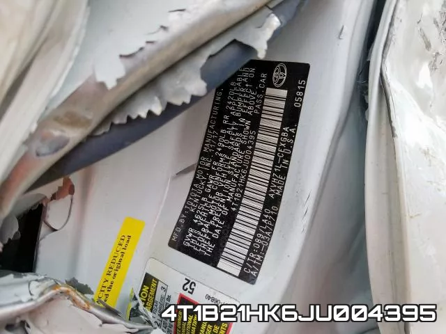 4T1B21HK6JU004395 фото 2