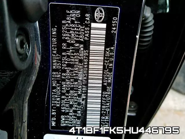 4T1BF1FK5HU446795 фото 2
