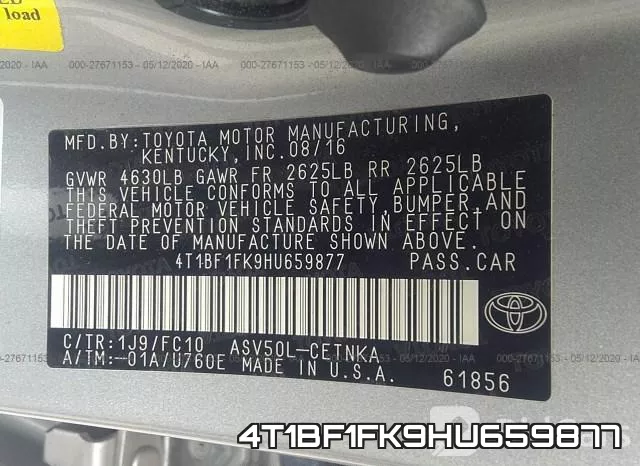 4T1BF1FK9HU659877 фото 10