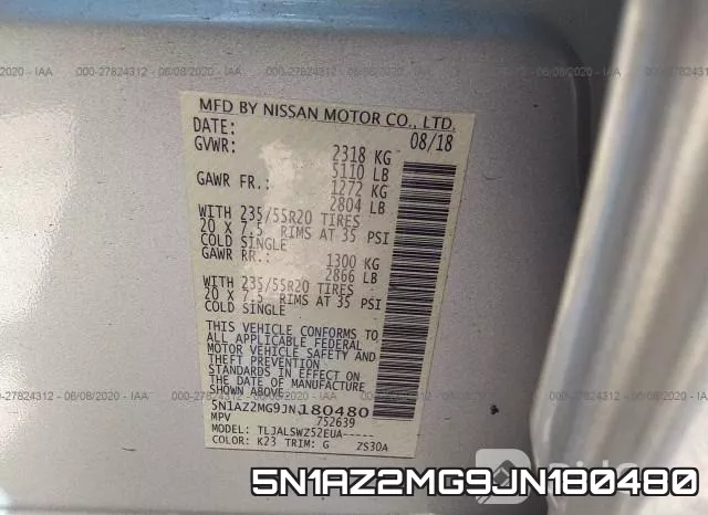 5N1AZ2MG9JN180480 фото 10